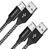 HAKUSHA Câble Micro USB [2Pack-3M] 5V/3A Charge Rapide Câble Android Durable Nylon Câble Chargeur Mobile pour Samsung S7/S6/S5/J5/J7 Huawei Nokia ...