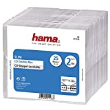 Hama Boîtier "Slim" double (pour CD et disques Blu-ray, ultra mince, avec une feuille pour la couverture, lot de 25) ...