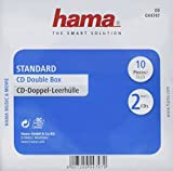 Hama Boîtier standard double (pour CD et disques Blu-Ray, Étui protecteur pour CD, paquet de 10) Noir/Transparent
