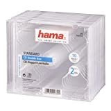 Hama Boîtier standard double (pour CD et disques Blu-Ray, Étui protecteur pour CD, paquet de 10) Transparent