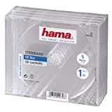 Hama Boîtier standard (pour CD et disques Blu-Ray, Étui protecteur pour CD, paquet de 5) Transparent