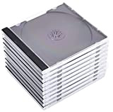 Hama Boîtier standard (pour CD et disques Blu-Ray, Étui protecteur pour CD, paquet de 10) Noir/Transparent