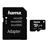 Hama Carte mémoire Photo (Micro SDXC pour photo / Classe 10, 64 GB - 80 MB/s, Adaptateur photo) Noir