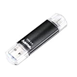 Hama Clé USB 3.0 "Laeta Twin" (FlashPen, OTG, aluminium, USB 3.0, jusqu'à 40 Mo/s, 256GB) Noir