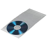 Hama Pochettes de protection (pour CD/DVD/Blu-Ray, design étroit, pochette en plastique, lot de 50) Transparent