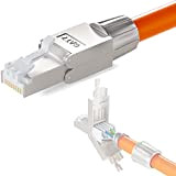 hb-digital 1 fiche réseau RJ45 Cat.7 vers borne de coupe LSA - Contacts plaqués or - Connecteur LAN Gigabit Connecteur ...
