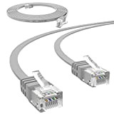 hb-digital 5m Câble réseau LAN Câble patch plat avec connecteur RJ45 Cuivre Profi Slim flexible pour Gigabit Ethernet compatible avec ...