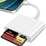 Hearkey Lecteur Carte SD 3 en 1, SD CF TF Micro Card Reader Compatible avec i-Phone,i-Pad,Adaptateur A-pple Lightn-ing vers Carte ...