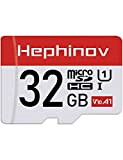 Hephinov Carte Micro SD jusqu'à 100MB/s(R), 32Go Carte Mémoire microSDHC + Adaptateur SD, A1, U1, C10, V10, Full HD, Carte ...