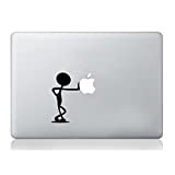 Homme poussant Apple autocollants macbook ordinateur portable décalque art vinyle graphique drôle murale