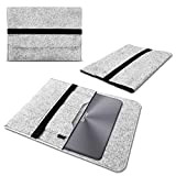 Housse de protection en feutre pour Asus Zenbook Pro Duo UX581 avec poches intérieures pour ordinateur portable 15,6" Gris clair