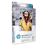HP 2x3" Papier photo Zink de qualité supérieure (50 feuilles) compatible avec l'imprimante photo portable Sprocket
