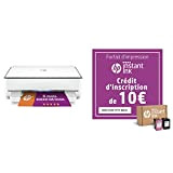HP Envy 6020e Imprimante Tout en Un - Jet d'encre Couleur & Crédit au Forfait d’Impression Instant Ink de 10€
