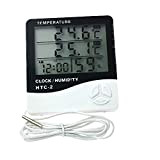 HTC-2 Hygromètre Numérique LCD Température Humidité Compteur de Température Intérieur de Serre Thermomètre Moniteur de Thermomètre d'Horloge Bip Rappel de ...
