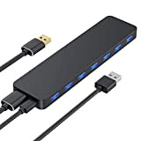 Hub USB 3.0 Adaptateur Multiprises USB Dock avec 7 USB Ports, Micro USB Port Alimentation Compatible avec Macbook Mini,iMac,PS4/ Pro/Slim,Xbox ...