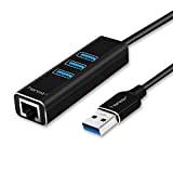 Hub USB 3.0 Adaptateur USB 4 en 1 Ports USB en Aluminium 5Gbps avec Un RJ45 Ethernet Réseau Port Plug ...