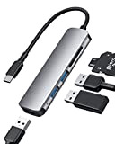 Hub USB Alimenté 3 Ports USB 3.0 5Gbps, Super Speed Adaptateur USB avec Slot pour Carte Mémoire MicroSD & SD, ...