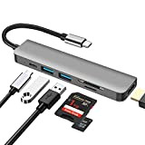 Hub USB C, 6 en 1 DEMKICO Adaptateur Multiport Type C avec HDMI 4K, Lecteur de Cartes SD/TF, Port USB ...