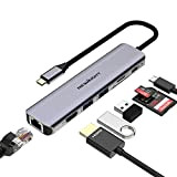Hub USB C avec Ethernet - Newmight 7 en 1 Adaptateur Type C avec HDMI 4K, 2 USB 3.0, 1G ...