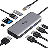 Hub USB C DisplayPort, USB C Double HDMI, Adaptateur Multiport vers Dual HDMI, PD 100W, Port DP, 3 Ports USB ...