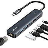 Hub USB C Ethernet, Adaptateur USB C avec HDMI 4K, Gigabit RJ45, 3*USB 3.0, PD 100W, USB C HDMI Adaptateur ...