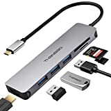 Hub USB C multiport – Dongle portable en aluminium 7 en 1 avec sortie HDMI 4K, 3 ports USB 3.0, ...