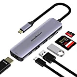 Hub USB C - Newmight 6 en 1 Adaptateur USB C avec HDMI 4K@30HZ, Port PD 100W, USB3.0 Transfert de ...