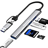 Hub USB C, ZESKRIS 6 en 1 Adaptateur Multiport pour MacBook, Hub USB alimenté avec lecteurs de Cartes SD/Micro SD ...