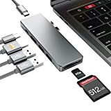 Hub USB Multiport 7-en-2 en Aluminium, avec 2 Connecteurs Thunderbolt 3 Port PD Type-C USB-C Data Transfer Por, HDMI 4K, ...