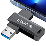 HUOONE 128 Go Clé USB pour iPhone,3 In1 Mémoire Externe Photo Stick OTG Clef USB pour Smartphone Tablette PC Macbook