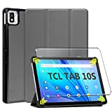 HYMY pour Tablet TCL Tab 10S Coque + 1 x Film Protection TCL Tab 10S Verre Trempé Flip Case Cover ...