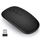 iAmotus Souris Ultra Mince, Mini Souris sans Fil 2.4G Rechargeable Optique Silencieuse Wireless Mouse avec USB Nano Récepteur pour PC ...