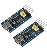 ICQUANZX Lot de 2 adaptateurs FT232RL FTDI Mini USB vers TTL de série 3,3 V 5,5 V FT232R Breakout FT232RL ...