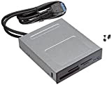 ICY BOX 60771 Panneau Frontal USB avec Lecteur de Carte Interne intégré 3,5" (Floppy), USB 3.0, SD, microSD, CF, MS, ...