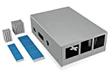 Icy Box Raspberry Pi 3 Boîtier entièrement en Aluminium avec 2 dissipateurs Thermiques Montage Mural Possible Argent