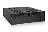 Icy Dock ExpressCage MB322SP-B Rack Amovible, backplane, Caddy pour 2 HDD/SSD SAS/SATA 2.5" + Emplacement 3.5" pour Baie Externe de ...