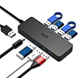 ICZI Hub USB 3.0 7 Ports USB 3.0 Vitesse d'alimentation Externe Rapide 5 Gbps + 1 * Adaptateur Secteur, Hub ...
