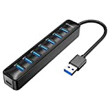 iDsonix Hub USB 7 Ports USB 3.0, 15 W, 5 Gbps Haute Vitesse de Transmission de données pour Ordinateur Portable, ...