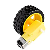 ihaospace 4 Pcs DIY Smart Car Robot Châssis Kit Plastic Tire Moteur DC 3–6 V Gear Wheel Tyre with