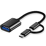 iJiZuo 2-en-1 OTG Adaptateur USB C/Micro vers USB, USB C vers USB Femelle, Câble Adaptateur Micro vers USB OTG Compatible ...