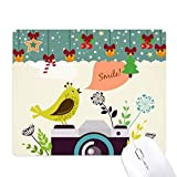 Illustration Bird Greeting on Camera Tapis de souris de jeu de bureau Tapis de Noël en caoutchouc