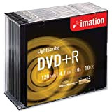 Imation DVD + R LightScribe, disque enregistrable en boîtier transparent, vitesse 16 x, 120 min, 4,7 Go