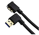 INNOV8 Câble USB 3.0 coudé A mâle vers micro B mâle coudé à 90 degrés avec verrouillage à vis - ...