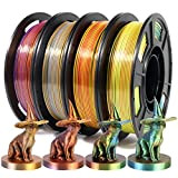 iSANMATE Filament PLA 1.75 Multicolore, Silk Tricolore Coextrusion PLA Filament pour imprimante 3D, Mélange de Couleurs PLA Filament 250g x ...