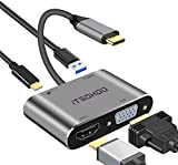 iTSOHOO - Adaptateur USB-C vers HDMI VGA, HUB USB-C vers 4K, HDMI 1080p VGA, USB 3.0, Type-C 87W DisplayPort, 4 ...
