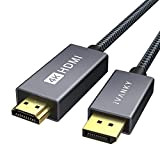 IVANKY Câble DisplayPort vers HDMI 4K 2M, Nylon Tressé et Connecteurs Plaqués Or 24K, Câble DP vers HDMI 4K@60Hz pour ...