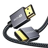 iVANKY Câble HDMI 4K Ultra HD 2m - Câble HDMI 2.0 en Nylon Tressé Supporte Ethernet/3D/Retour Audio - Prise HDMI ...