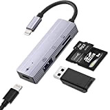 IVSHOWCO Lecteur de Carte Micro SD/SD pour iPhone [Certifié Apple MFi], Adaptateur de câble OTG pour Appareil Photo USB avec ...