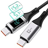 IZHOI Cable USB C vers USB C,100W Cable USB C (avec Affichage LED À tour de rôle montrant W/V/A),Cable USB ...