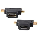 J&D 2 in 1 HDMI vers Mini / Micro HDMI Adaptateur, 2 Packs Mini et Micro HDMI Mâle vers HDMI ...